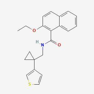 molecular formula C21H21NO2S B2918112 2-ethoxy-N-{[1-(thiophen-3-yl)cyclopropyl]methyl}naphthalene-1-carboxamide CAS No. 2415604-05-4