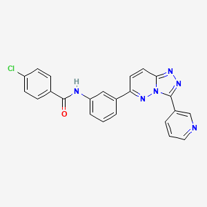 molecular formula C23H15ClN6O B2918116 4-氯-N-(3-(3-(吡啶-3-基)-[1,2,4]三唑并[4,3-b]嘧啶-6-基)苯基)苯甲酰胺 CAS No. 891119-46-3