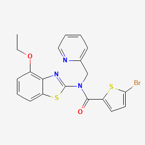 molecular formula C20H16BrN3O2S2 B2918117 5-bromo-N-(4-ethoxybenzo[d]thiazol-2-yl)-N-(pyridin-2-ylmethyl)thiophene-2-carboxamide CAS No. 899964-16-0
