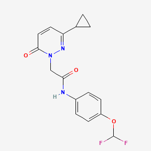 molecular formula C16H15F2N3O3 B2918121 2-(3-cyclopropyl-6-oxopyridazin-1(6H)-yl)-N-(4-(difluoromethoxy)phenyl)acetamide CAS No. 2034468-46-5