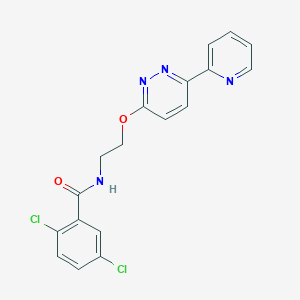 molecular formula C18H14Cl2N4O2 B2918125 2,5-dichloro-N-(2-((6-(pyridin-2-yl)pyridazin-3-yl)oxy)ethyl)benzamide CAS No. 1257551-22-6