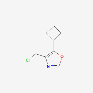 molecular formula C8H10ClNO B2918136 4-(Chloromethyl)-5-cyclobutyl-1,3-oxazole CAS No. 1519148-30-1