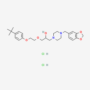 molecular formula C27H40Cl2N2O5 B2918142 1-(4-(苯并[d][1,3]二氧杂环-5-基甲基)哌嗪-1-基)-3-(2-(4-(叔丁基)苯氧基)乙氧基)丙烷-2-醇二盐酸盐 CAS No. 1216579-27-9