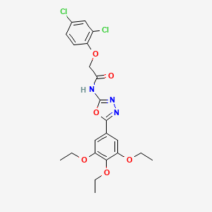 molecular formula C22H23Cl2N3O6 B2918155 2-(2,4-dichlorophenoxy)-N-[5-(3,4,5-triethoxyphenyl)-1,3,4-oxadiazol-2-yl]acetamide CAS No. 891127-25-6