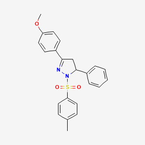 molecular formula C23H22N2O3S B2918158 3-(4-methoxyphenyl)-5-phenyl-1-tosyl-4,5-dihydro-1H-pyrazole CAS No. 362490-90-2