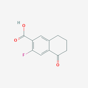 molecular formula C11H9FO3 B2918161 3-Fluoro-5-oxo-5,6,7,8-tetrahydronaphthalene-2-carboxylic acid CAS No. 1092348-21-4