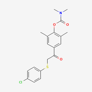 molecular formula C19H20ClNO3S B2918162 4-{2-[(4-chlorophenyl)sulfanyl]acetyl}-2,6-dimethylphenyl N,N-dimethylcarbamate CAS No. 344279-32-9