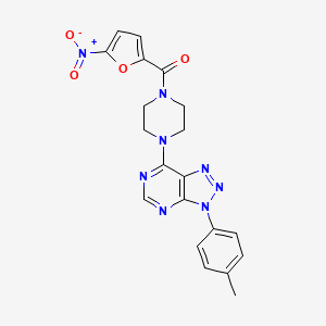 molecular formula C20H18N8O4 B2918165 (5-nitrofuran-2-yl)(4-(3-(p-tolyl)-3H-[1,2,3]triazolo[4,5-d]pyrimidin-7-yl)piperazin-1-yl)methanone CAS No. 941919-74-0