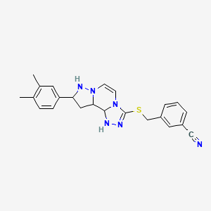 3-({[11-(3,4-Dimethylphenyl)-3,4,6,9,10-pentaazatricyclo[7.3.0.0^{2,6}]dodeca-1(12),2,4,7,10-pentaen-5-yl]sulfanyl}methyl)benzonitrile