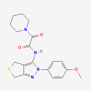 molecular formula C19H22N4O3S B2918175 N-[2-(4-methoxyphenyl)-4,6-dihydrothieno[3,4-c]pyrazol-3-yl]-2-oxo-2-piperidin-1-ylacetamide CAS No. 899969-70-1