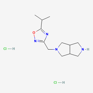 molecular formula C12H22Cl2N4O B2918181 3-{Octahydropyrrolo[3,4-c]pyrrol-2-ylmethyl}-5-(propan-2-yl)-1,2,4-oxadiazole dihydrochloride CAS No. 1311316-42-3