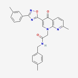 2-(7-methyl-4-oxo-3-(3-(m-tolyl)-1,2,4-oxadiazol-5-yl)-1,8-naphthyridin-1(4H)-yl)-N-(4-methylbenzyl)acetamide