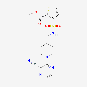 methyl 3-(N-((1-(3-cyanopyrazin-2-yl)piperidin-4-yl)methyl)sulfamoyl)thiophene-2-carboxylate