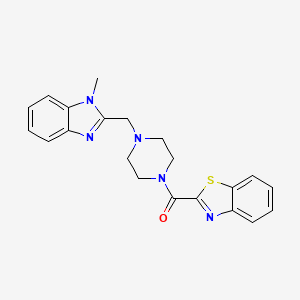 molecular formula C21H21N5OS B2918189 benzo[d]thiazol-2-yl(4-((1-methyl-1H-benzo[d]imidazol-2-yl)methyl)piperazin-1-yl)methanone CAS No. 1172887-37-4