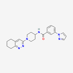 molecular formula C23H26N6O B2918194 3-(1H-吡唑-1-基)-N-(1-(5,6,7,8-四氢环辛并[c]喹啉-3-基)哌啶-4-基)苯甲酰胺 CAS No. 1903687-05-7