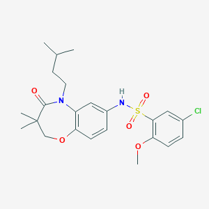 5-chloro-N-(5-isopentyl-3,3-dimethyl-4-oxo-2,3,4,5-tetrahydrobenzo[b][1,4]oxazepin-7-yl)-2-methoxybenzenesulfonamide