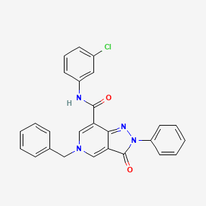 molecular formula C26H19ClN4O2 B2918209 5-苄基-N-(3-氯苯基)-3-氧代-2-苯基-3,5-二氢-2H-吡唑并[4,3-c]吡啶-7-甲酰胺 CAS No. 923140-70-9