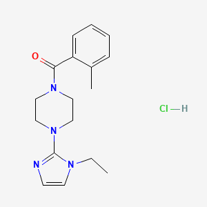 molecular formula C17H23ClN4O B2918210 (4-(1-乙基-1H-咪唑-2-基)哌嗪-1-基)(邻甲苯基)甲酮盐酸盐 CAS No. 1185164-66-2