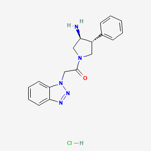 1-[(3S,4R)-3-Amino-4-phenylpyrrolidin-1-yl]-2-(benzotriazol-1-yl)ethanone;hydrochloride