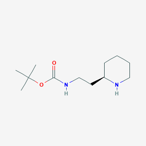 molecular formula C12H24N2O2 B2918214 叔丁基 N-{2-[(2R)-哌啶-2-基]乙基}氨基甲酸酯 CAS No. 1821791-75-6