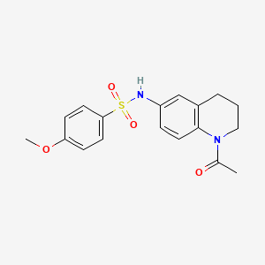 molecular formula C18H20N2O4S B2918219 N-(1-acetyl-1,2,3,4-tetrahydroquinolin-6-yl)-4-methoxybenzenesulfonamide CAS No. 1005292-96-5