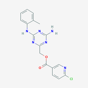 [4-Amino-6-(2-methylanilino)-1,3,5-triazin-2-yl]methyl 6-chloropyridine-3-carboxylate