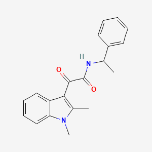 molecular formula C20H20N2O2 B2918233 2-(1,2-dimethyl-1H-indol-3-yl)-2-oxo-N-(1-phenylethyl)acetamide CAS No. 862831-12-7