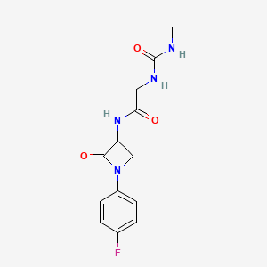 N-[1-(4-fluorophenyl)-2-oxoazetidin-3-yl]-2-[(methylcarbamoyl)amino]acetamide