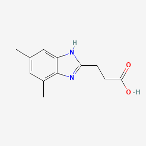 molecular formula C12H14N2O2 B2918253 3-(5,7-Dimethyl-1H-benzoimidazol-2-yl)-propionic acid CAS No. 883549-92-6
