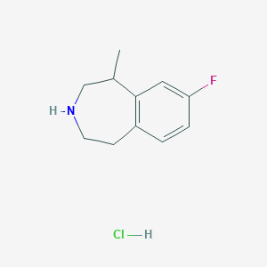 molecular formula C11H15ClFN B2918262 8-fluoro-1-methyl-2,3,4,5-tetrahydro-1H-3-benzazepine hydrochloride CAS No. 1909315-95-2