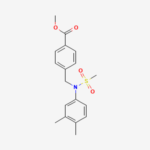 molecular formula C18H21NO4S B2918263 Methyl 4-([(3,4-dimethylphenyl)(methylsulfonyl)amino]methyl)benzoate CAS No. 358377-75-0