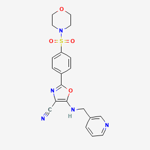 2-(4-(Morpholinosulfonyl)phenyl)-5-((pyridin-3-ylmethyl)amino)oxazole-4-carbonitrile