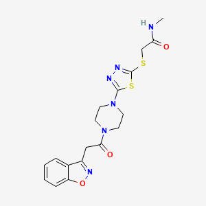 2-((5-(4-(2-(benzo[d]isoxazol-3-yl)acetyl)piperazin-1-yl)-1,3,4-thiadiazol-2-yl)thio)-N-methylacetamide