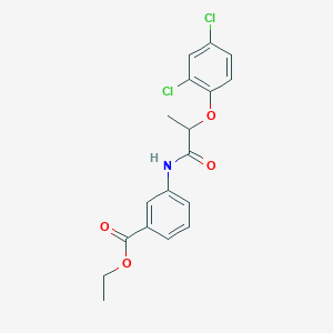 molecular formula C18H17Cl2NO4 B291827 Ethyl 3-{[2-(2,4-dichlorophenoxy)propanoyl]amino}benzoate 