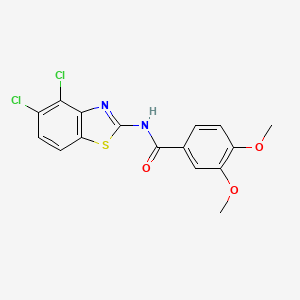 molecular formula C16H12Cl2N2O3S B2918270 N-(4,5-dichloro-1,3-benzothiazol-2-yl)-3,4-dimethoxybenzamide CAS No. 797776-60-4