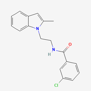 molecular formula C18H17ClN2O B2918281 3-chloro-N-[2-(2-methylindol-1-yl)ethyl]benzamide CAS No. 689264-68-4