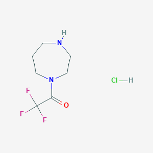 molecular formula C7H12ClF3N2O B2918285 1-(Trifluoroacetyl)-1,4-diazepane hydrochloride CAS No. 1177329-26-8; 1269053-62-4