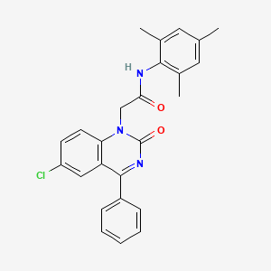 molecular formula C25H22ClN3O2 B2918297 2-(6-chloro-2-oxo-4-phenyl-1,2-dihydroquinazolin-1-yl)-N-(2,4,6-trimethylphenyl)acetamide CAS No. 892362-52-6