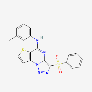 molecular formula C20H15N5O2S2 B2918305 N-(3-methylphenyl)-3-(phenylsulfonyl)thieno[2,3-e][1,2,3]triazolo[1,5-a]pyrimidin-5-amine CAS No. 892730-75-5