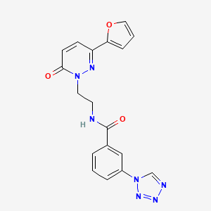 molecular formula C18H15N7O3 B2918314 N-(2-(3-(furan-2-yl)-6-oxopyridazin-1(6H)-yl)ethyl)-3-(1H-tetrazol-1-yl)benzamide CAS No. 1207008-92-1