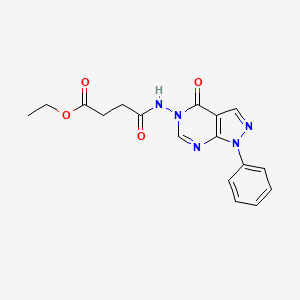 molecular formula C17H17N5O4 B2918324 4-氧代-4-((4-氧代-1-苯基-1H-吡唑并[3,4-d]嘧啶-5(4H)-基)氨基)丁酸乙酯 CAS No. 899945-88-1