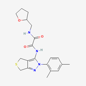 molecular formula C20H24N4O3S B2918332 N1-(2-(2,4-dimethylphenyl)-4,6-dihydro-2H-thieno[3,4-c]pyrazol-3-yl)-N2-((tetrahydrofuran-2-yl)methyl)oxalamide CAS No. 899952-38-6