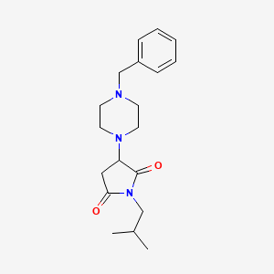 molecular formula C19H27N3O2 B2918335 3-(4-苄基哌嗪-1-基)-1-(2-甲基丙基)吡咯烷-2,5-二酮 CAS No. 857494-21-4