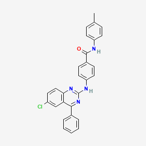 4-[(6-chloro-4-phenylquinazolin-2-yl)amino]-N-(4-methylphenyl)benzamide
