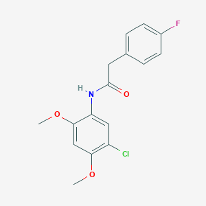 molecular formula C16H15ClFNO3 B291834 N-(5-chloro-2,4-dimethoxyphenyl)-2-(4-fluorophenyl)acetamide 