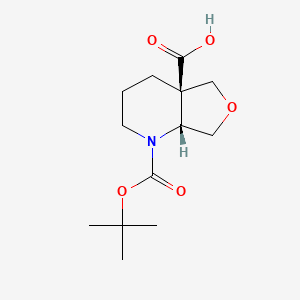 molecular formula C13H21NO5 B2918353 (4Ar,7aR)-1-[(2-methylpropan-2-yl)oxycarbonyl]-2,3,4,5,7,7a-hexahydrofuro[3,4-b]pyridine-4a-carboxylic acid CAS No. 2361828-52-4