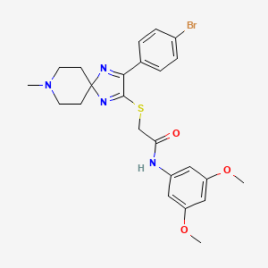 molecular formula C24H27BrN4O3S B2918361 2-((3-(4-bromophenyl)-8-methyl-1,4,8-triazaspiro[4.5]deca-1,3-dien-2-yl)thio)-N-(3,5-dimethoxyphenyl)acetamide CAS No. 1185007-23-1