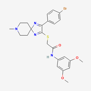 molecular formula C24H27BrN4O3S B2918361 2-{[3-(4-bromophenyl)-8-methyl-1,4,8-triazaspiro[4.5]deca-1,3-dien-2-yl]sulfanyl}-N-(3,5-dimethoxyphenyl)acetamide CAS No. 1185007-23-1