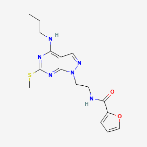 molecular formula C16H20N6O2S B2918362 N-(2-(6-(methylthio)-4-(propylamino)-1H-pyrazolo[3,4-d]pyrimidin-1-yl)ethyl)furan-2-carboxamide CAS No. 941941-54-4