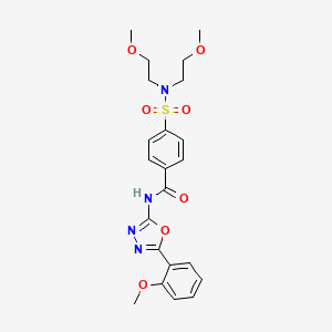 4-[bis(2-methoxyethyl)sulfamoyl]-N-[5-(2-methoxyphenyl)-1,3,4-oxadiazol-2-yl]benzamide